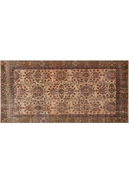 El Dokuma %100 Yün Türk Vintage Halı Yerli Üretim ÖLÇÜ;102X205