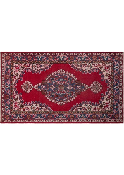 El Dokuma %100 Yün Türk Vintage Halı Yerli Üretim ÖLÇÜ;123X210