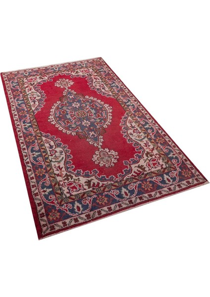 El Dokuma %100 Yün Türk Vintage Halı Yerli Üretim ÖLÇÜ;123X210