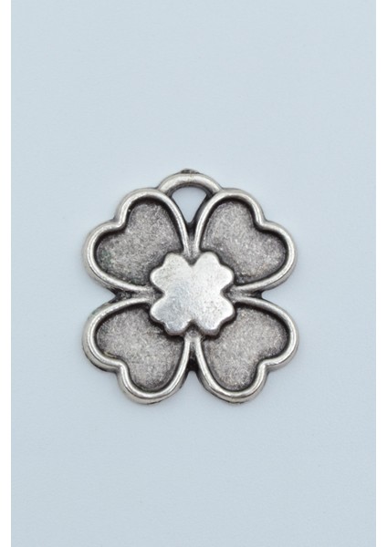 Dört Yapraklı Yonca Gümüş Kaplama Kolye Ucu