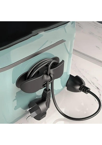 4 Adet Siyah Airfryer Elektrikli Ürün Kablo Sarma Toplama Aparatı