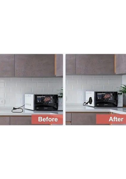 4 Adet Siyah Airfryer Elektrikli Ürün Kablo Sarma Toplama Aparatı