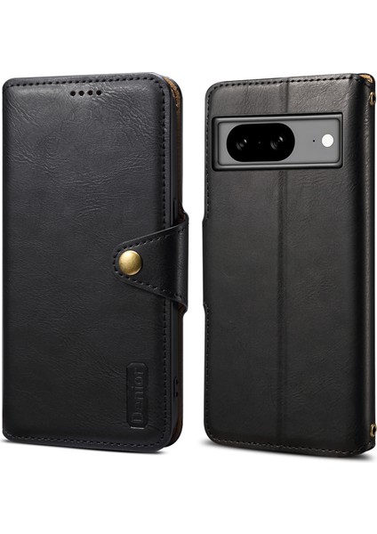 Google Pixel 8 Sığır Derisi Dokulu Deri Standlı Telefon Kapağı (Yurt Dışından)