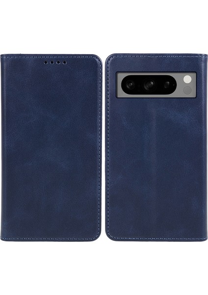 Google Pixel 8 Pro Kabuk Manyetik Buzağı Dokusu Telefon Cüzdan Kapağı Pu Deri Kılıf (Yurt Dışından)