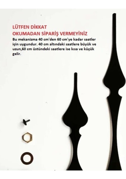 18 cm Yelkovan Akrep Duvar Saati Mekanizma modelleri