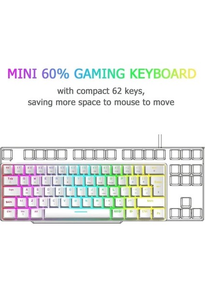 T60 Kırmızı Switch Rgb Klavye Kablolu Gaming Oyuncu Klavyesi