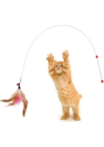 2 Adet Kedi Oyun Oltası 90 cm Renkli Tüylü Kedi Oyuncağı fiyatları