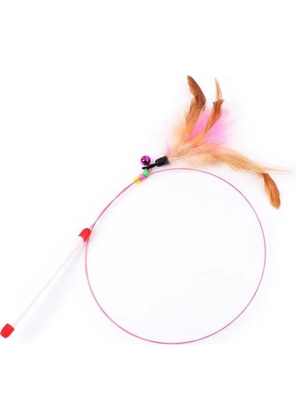 2 Adet Kedi Oyun Oltası 90 cm Renkli Tüylü Kedi Oyuncağı