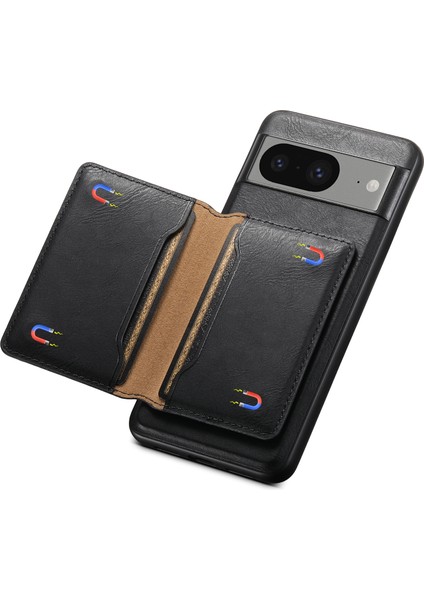 Google Pixel 8 Cüzdan Telefon Kılıfı Manyetik Kart Tutucu Kickstand Kapak (Yurt Dışından)