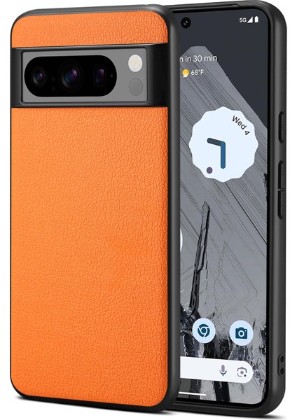 Google Pixel 8 Pro Düşme Önleyici Pc+Tpu+Pu Deri Buzağı Dokusu Telefon Koruyucu (Yurt Dışından)