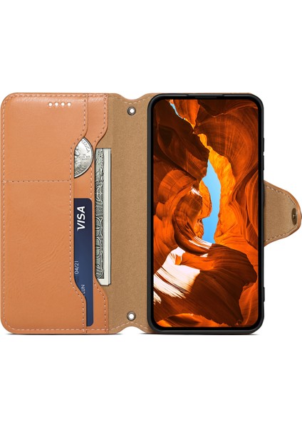 Google Pixel 7A Darbeye Dayanıklı Sığır Derisi Doku Standlı Telefon Kapağı (Yurt Dışından) fiyatları