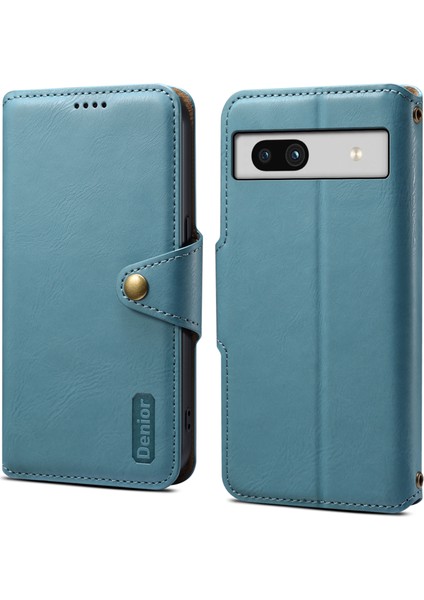Google Pixel 7A Darbeye Dayanıklı Sığır Derisi Doku Standlı Telefon Kapağı (Yurt Dışından)