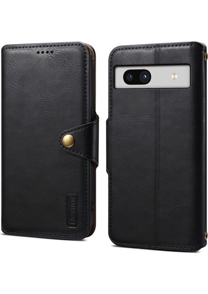 Google Pixel 7A Darbeye Dayanıklı Sığır Derisi Doku Standlı Telefon Kapağı (Yurt Dışından)