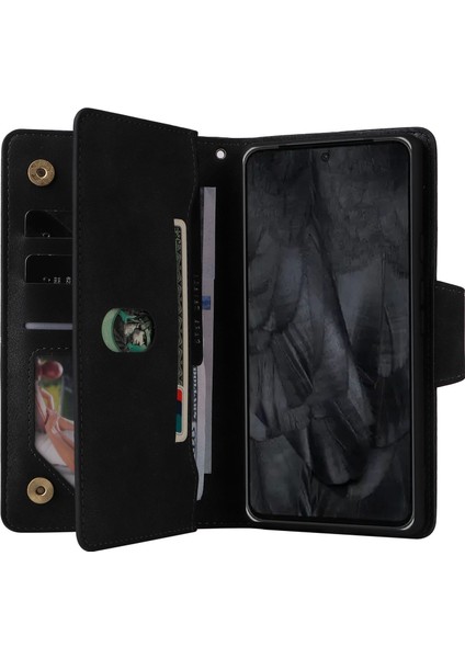 Google Pixel 8 Pro Tpu+Pu Deri Telefon Kılıfı Cüzdan Standlı Telefon Kapağı (Yurt Dışından)
