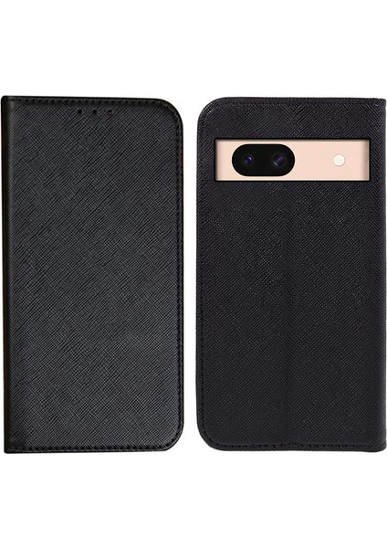Google Pixel 8A Çapraz Doku Çizilmez Cüzdan Standı Pu Deri Kapak (Yurt Dışından)