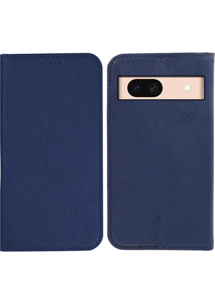 Google Pixel 8A Çapraz Doku Çizilmez Cüzdan Standı Pu Deri Kapak (Yurt Dışından)