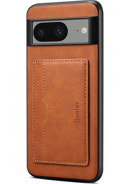 Google Pixel 8 Retro Deri+Tpu+Pc Kart Tutucu Telefon Kapağı (Yurt Dışından)