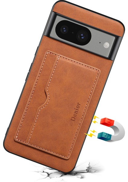 Google Pixel 8 Retro Deri+Tpu+Pc Kart Tutucu Telefon Kapağı (Yurt Dışından)