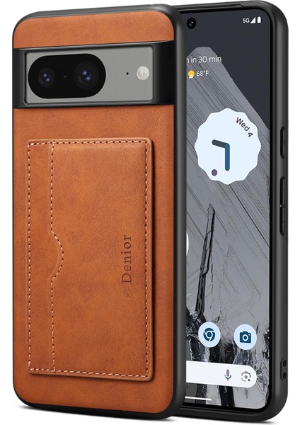 Google Pixel 8 Retro Deri+Tpu+Pc Kart Tutucu Telefon Kapağı (Yurt Dışından)