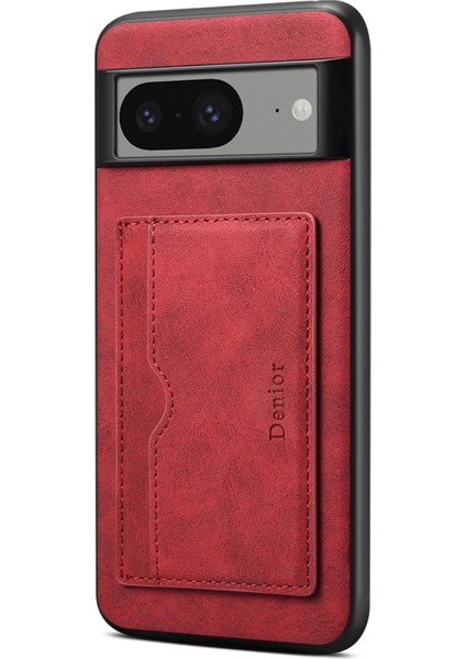 Google Pixel 8 Retro Deri+Tpu+Pc Kart Tutucu Telefon Kapağı (Yurt Dışından)