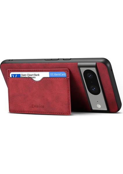 Google Pixel 8 Retro Deri+Tpu+Pc Kart Tutucu Telefon Kapağı (Yurt Dışından)