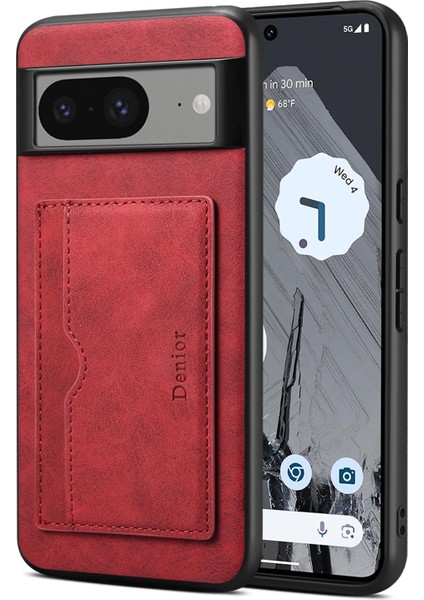Google Pixel 8 Retro Deri+Tpu+Pc Kart Tutucu Telefon Kapağı (Yurt Dışından)