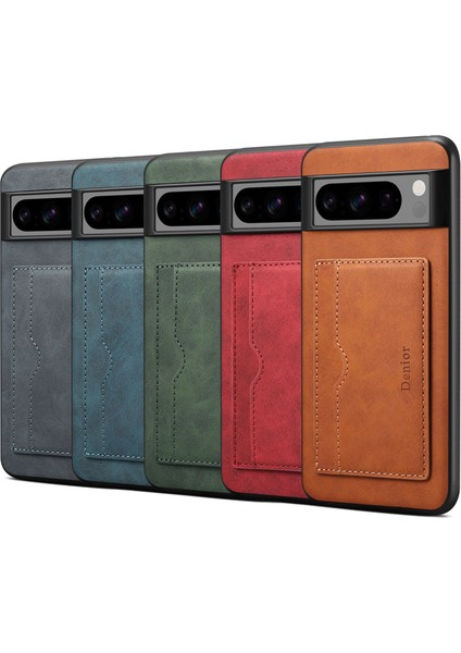 Google Pixel 8 Retro Deri+Tpu+Pc Kart Tutucu Telefon Kapağı (Yurt Dışından)