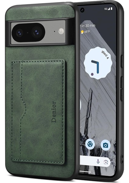 Google Pixel 8 Retro Deri+Tpu+Pc Kart Tutucu Telefon Kapağı (Yurt Dışından)