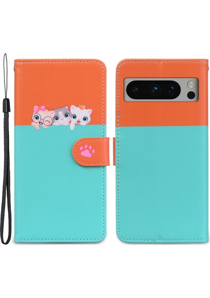 Google Pixel 8 Pro Darbeye Dayanıklı Kılıf Düşmeyi Önleyici Deri Kapak Çevirin (Yurt Dışından)