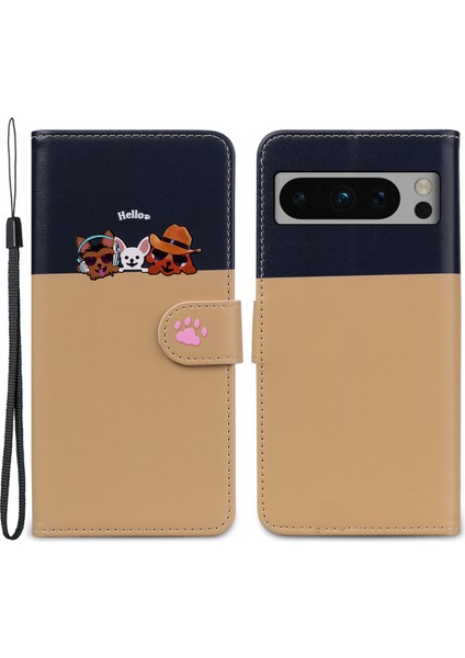 Google Pixel 8 Pro Darbeye Dayanıklı Kılıf Düşmeyi Önleyici Deri Kapak Çevirin (Yurt Dışından)