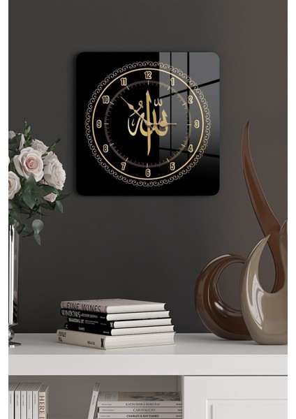 Cam Duvar Saati Kare 1032 30 x 30 cm