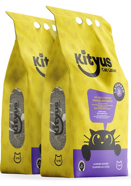 Ince Taneli Tozsuz, Topaklanan Lavanta Kokulu Bentonit Kedi Kumu 2X10kg