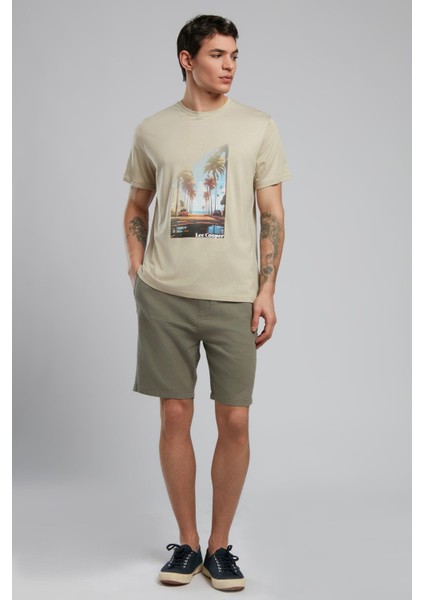 Montay Erkek O Yaka T-Shirt Bej