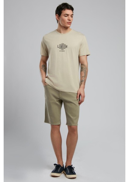 Lev Erkek O Yaka T-Shirt Bej