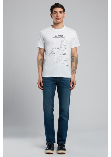 England Erkek O Yaka T-Shirt Beyaz