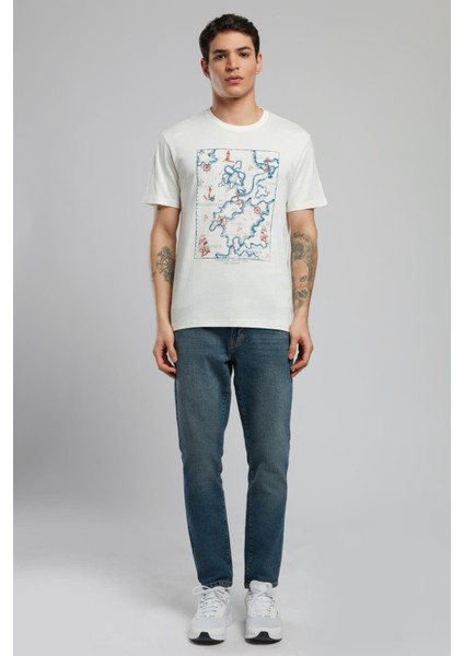 Capela Erkek O Yaka T-Shirt Ekru