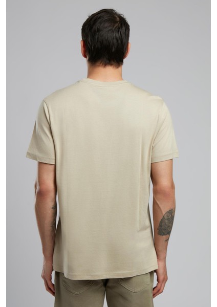 Lev Erkek O Yaka T-Shirt Bej modelleri