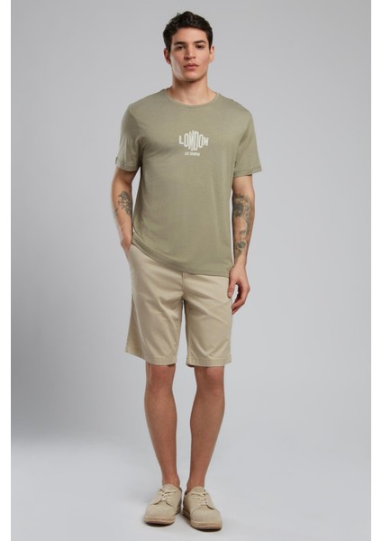 Lev Erkek O Yaka T-Shirt Haki