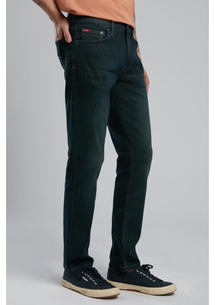 Jagger Erkek Slim Straight Fit Green To Brown Jean Pantolon