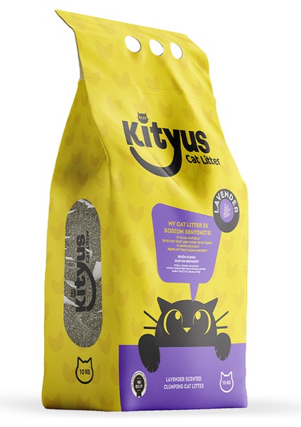 Ince Taneli Tozsuz, Topaklanan Lavanta Kokulu Bentonit Kedi Kumu 10Kg