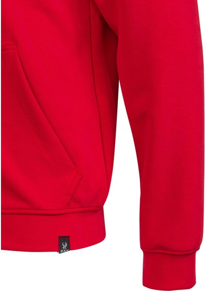 Orgeen Kapşonlu Tam Fermuarlı Sweatshirt Kırmızı