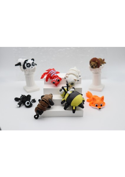 Sevimli Hareketli Eğitici Hayvan Figürü / Oyuncak - 5'li Karışık Set