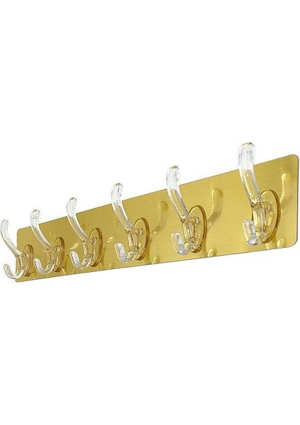 Gold Tek Parça Kendinden Yapışkanlı 6 Kancalı Askı