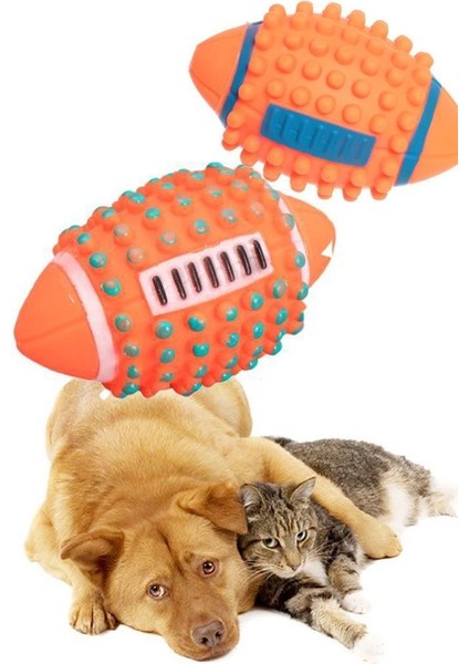3 Adet Kedi Köpek Isırma Topu Sesli Dikenli Diş Kaşıma Topu