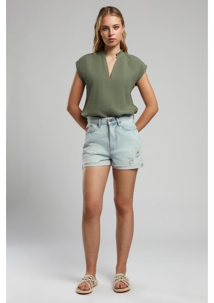 Holly 2 Kadın Jean Şort Denim