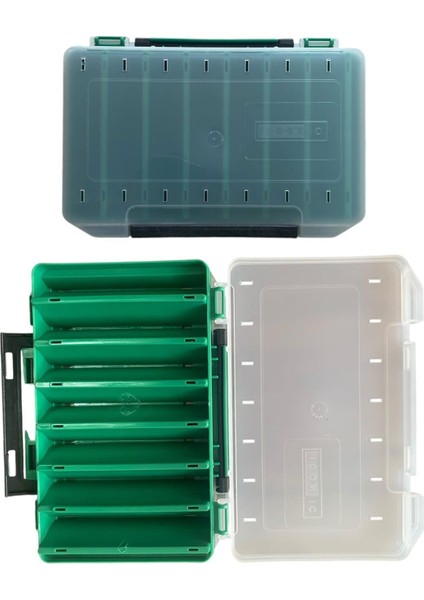 Icon-Ic Çift Taraflı Sahte Balık Kutusu 19CM x 12CM x 3,5cm - Yeşil