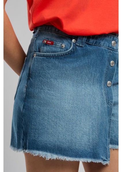 Mila Kadın Jean Şort Etek Denim