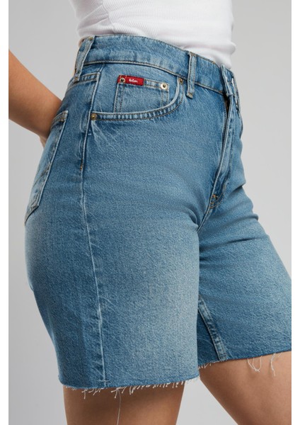 Bund 2 Kadın Jean Şort Denim