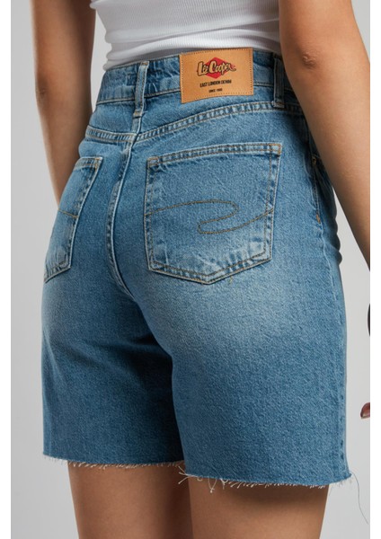 Bund 2 Kadın Jean Şort Denim