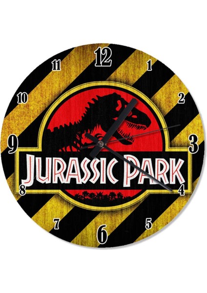 50 cm Çap Jurassic Park Tasarım Duvar Saati